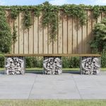 Casa si Gradina - Gradina si terasa - Mobilier exterior - Bancute de gradina - Banca gradina, design gabion, 203x44x42 cm, lemn pin impregnat - Infinity.ro