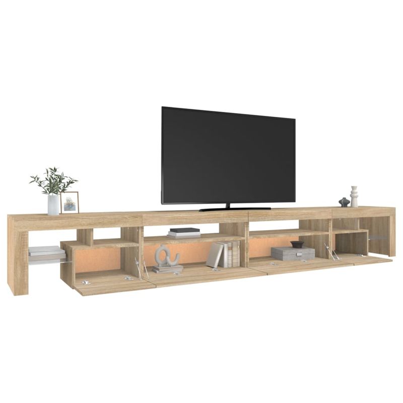 Casa si Gradina - Mobilier - Comode si corpuri - Comode - Comoda TV cu lumini LED, stejar sonoma, 290x36,5x40 cm - Infinity.ro