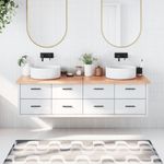 Casa si Gradina - Mobilier - Mobilier baie - Blaturi baie - Blat de baie, maro deschis, 180x50x(2-4) cm, lemn masiv tratat - Infinity.ro