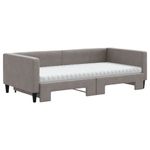 Casa si Gradina - Mobilier - Paturi si accesorii - Paturi - Pat de zi cu extensie si saltele, gri taupe, 100x200 cm, textil - Infinity.ro