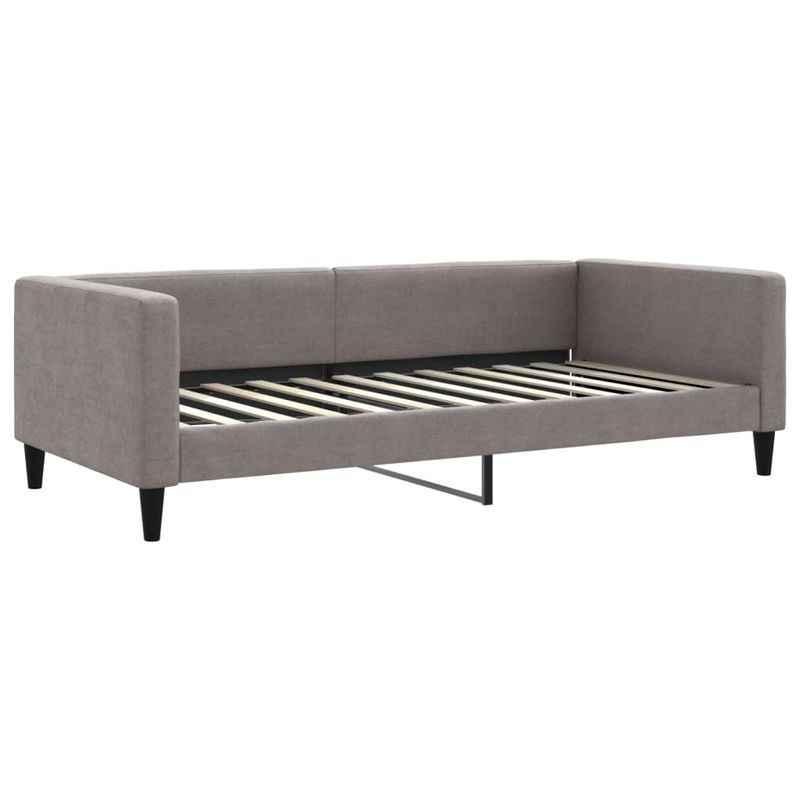 Casa si Gradina - Mobilier - Paturi si accesorii - Paturi - Pat de zi cu extensie si saltele, gri taupe, 100x200 cm, textil - Infinity.ro