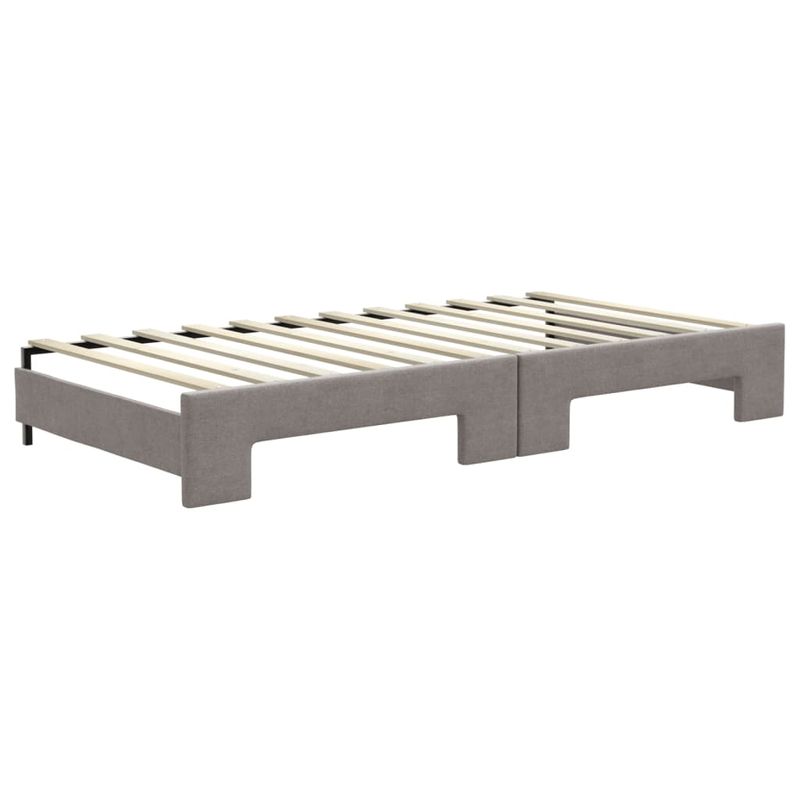 Casa si Gradina - Mobilier - Paturi si accesorii - Paturi - Pat de zi cu extensie si saltele, gri taupe, 100x200 cm, textil - Infinity.ro