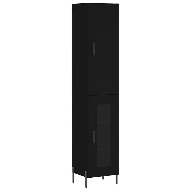 Casa si Gradina - Mobilier - Comode si corpuri - Comode - Dulap inalt, negru, 34,5x34x180 cm, lemn prelucrat - Infinity.ro