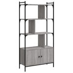 Casa si Gradina - Mobilier - Biblioteci si rafturi - Biblioteci - Biblioteca cu usi gri sonoma 76,5x30x154,5 cm lemn compozit - Infinity.ro