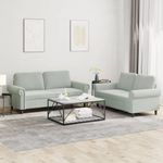 Casa si Gradina - Mobilier - Seturi de mobilier - Seturi living - Set de canapele cu perne, 2 piese, gri deschis, catifea - Infinity.ro