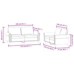 Casa si Gradina - Mobilier - Seturi de mobilier - Seturi living - Set de canapele cu perne, 2 piese, gri deschis, catifea - Infinity.ro