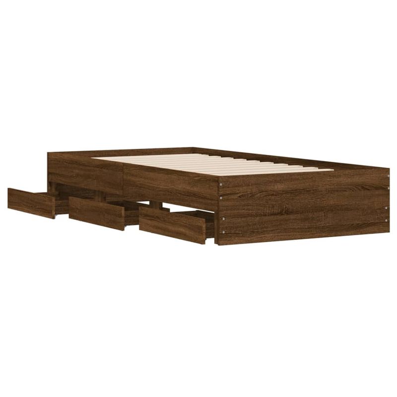 Casa si Gradina - Mobilier - Paturi si accesorii - Paturi - Cadru de pat cu sertare, stejar maro, 90x190 cm lemn prelucrat - Infinity.ro