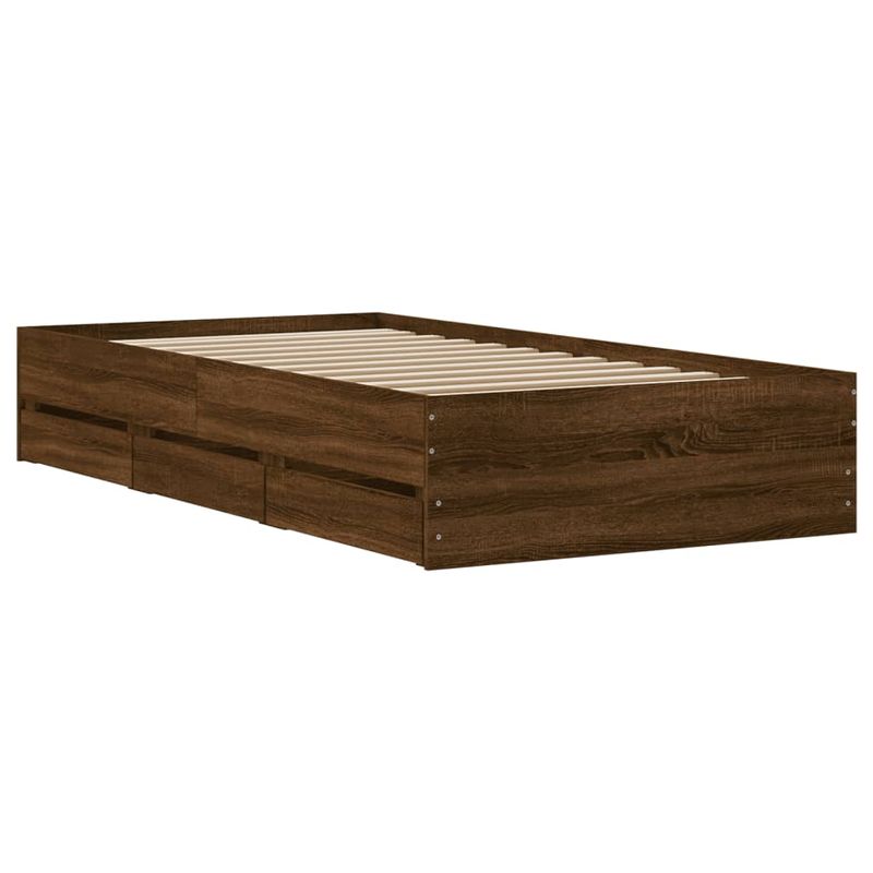 Casa si Gradina - Mobilier - Paturi si accesorii - Paturi - Cadru de pat cu sertare, stejar maro, 90x190 cm lemn prelucrat - Infinity.ro