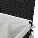 Market - Spalare si intretinere rufe - Uscatoare de rufe si accesorii - Cos de rufe cu roti, negru, 60x35x60,5 cm, ratan - Infinity.ro