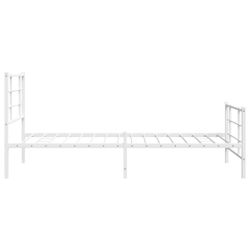 Casa si Gradina - Mobilier - Paturi si accesorii - Paturi - Cadru de pat metalic cu tablie de cap/picioare, alb, 107x203 cm - Infinity.ro