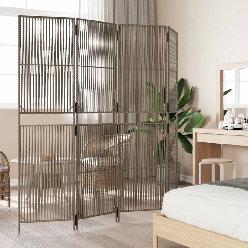 Casa si Gradina - Decoratiuni - Pereti despartitori si paravane - Separator de camera cu 4 panouri, poliratan, model țesătură cu linii, mărime 196x200 cm - Infinity.ro