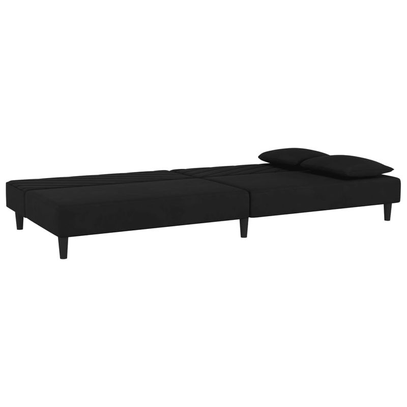 Casa si Gradina - Mobilier - Canapele si coltare - Canapele - Canapea extensibila cu 2 locuri, 2 perne, negru, catifea - Infinity.ro
