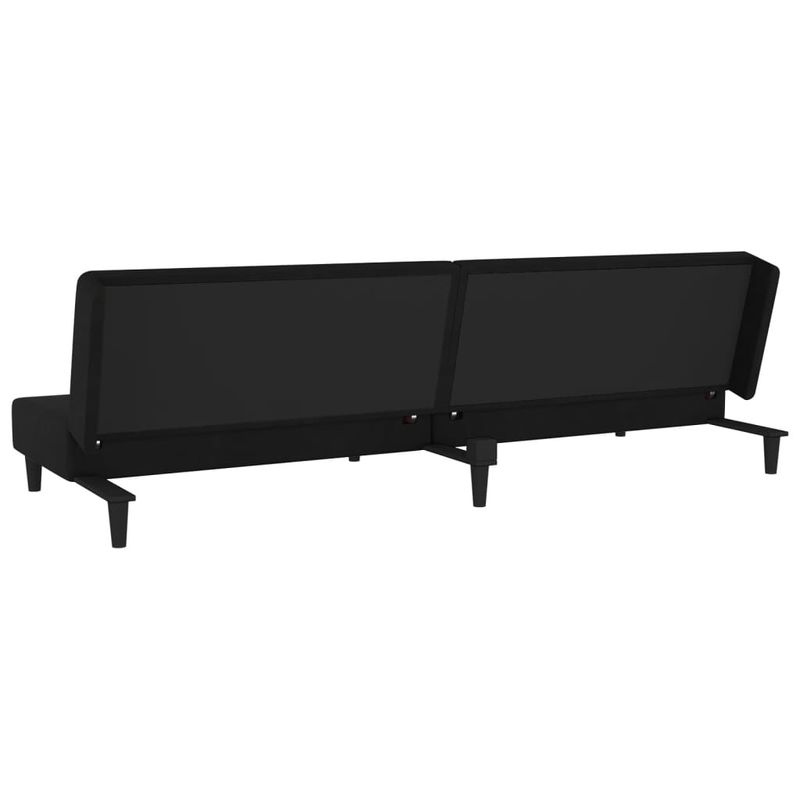 Casa si Gradina - Mobilier - Canapele si coltare - Canapele - Canapea extensibila cu 2 locuri, 2 perne, negru, catifea - Infinity.ro