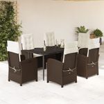 Casa si Gradina - Gradina si terasa - Mobilier exterior - Seturi mobila gradina - Set mobilier de gradina cu perne, 7 piese, maro, poliratan - Infinity.ro
