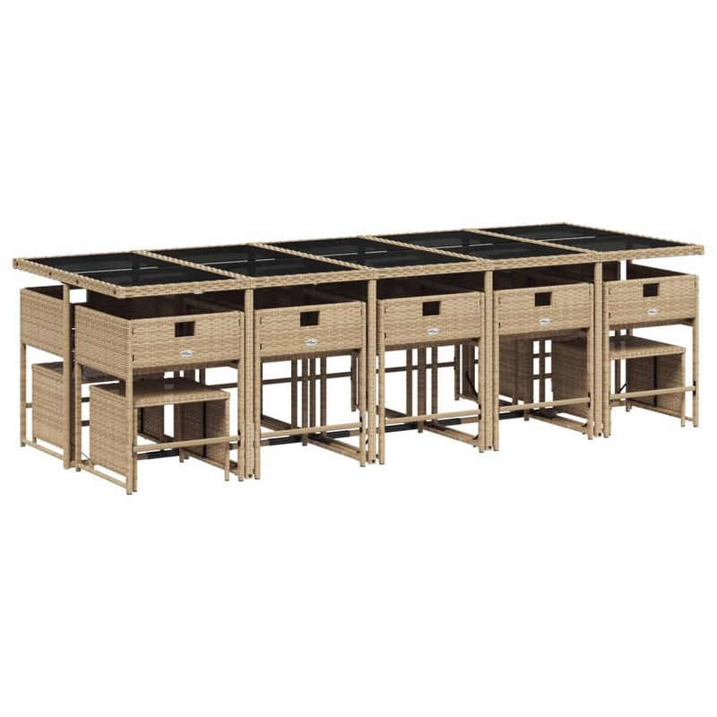 Casa si Gradina - Gradina si terasa - Mobilier exterior - Seturi mobila gradina - Set mobilier gradina cu perne, 15 piese, bej combinat poliratan - Infinity.ro