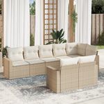 Casa si Gradina - Gradina si terasa - Mobilier exterior - Canapele si fotolii gradina - Set canapele de gradina, 8 piese, cu perne, bej, poliratan - Infinity.ro