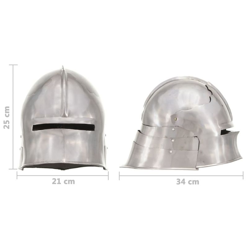 Casa si Gradina - Decoratiuni - Decoratiuni petrecere - Masti si costume carnaval - Coif cavaler medieval antic, jocuri pe roluri, argintiu, otel, model 22 - Infinity.ro
