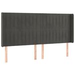 Casa si Gradina - Mobilier - Paturi si accesorii - Accesorii paturi - Tablie de pat cu aripioare gri inchis 163x16x118/128 cm catifea - Infinity.ro