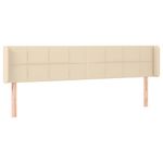 Casa si Gradina - Mobilier - Paturi si accesorii - Accesorii paturi - Tablie de pat cu LED, crem, 163x16x78/88 cm, textil - Infinity.ro