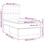 Casa si Gradina - Mobilier - Paturi si accesorii - Paturi - Pat cu arcuri, saltea si LED, gri inchis, 100x200 cm, catifea - Infinity.ro
