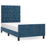 Casa si Gradina - Mobilier - Paturi si accesorii - Paturi - Cadru de pat cu tablie, albastru inchis, 80x200 cm, catifea - Infinity.ro