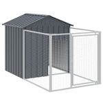 Petshop - Accesorii petshop - Culcusuri si custi - Custi interior si exterior - Cusca caine cu acoperis antracit 117x1221x123cm otel galvanizat - Infinity.ro