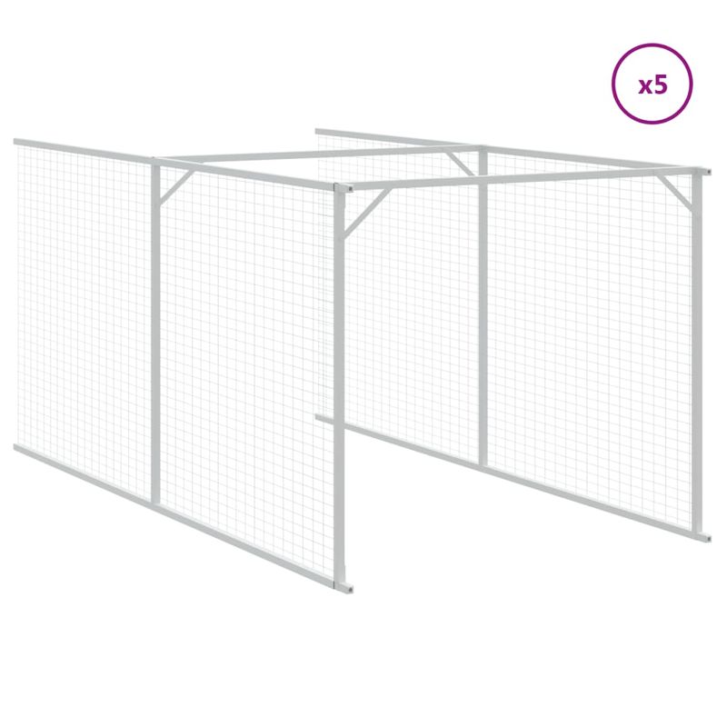 Petshop - Accesorii petshop - Culcusuri si custi - Custi interior si exterior - Cusca caine cu acoperis antracit 117x1221x123cm otel galvanizat - Infinity.ro