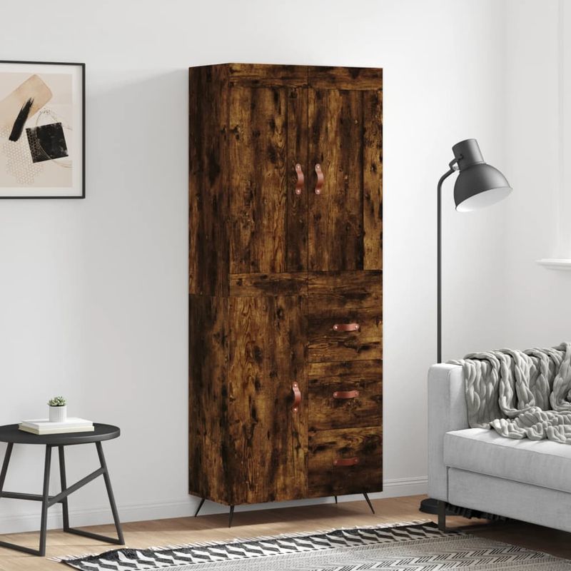 Casa si Gradina - Mobilier - Comode si corpuri - Corpuri bucatarie - Dulap inalt, stejar fumuriu, 69,5x34x180, lemn compozit - Infinity.ro