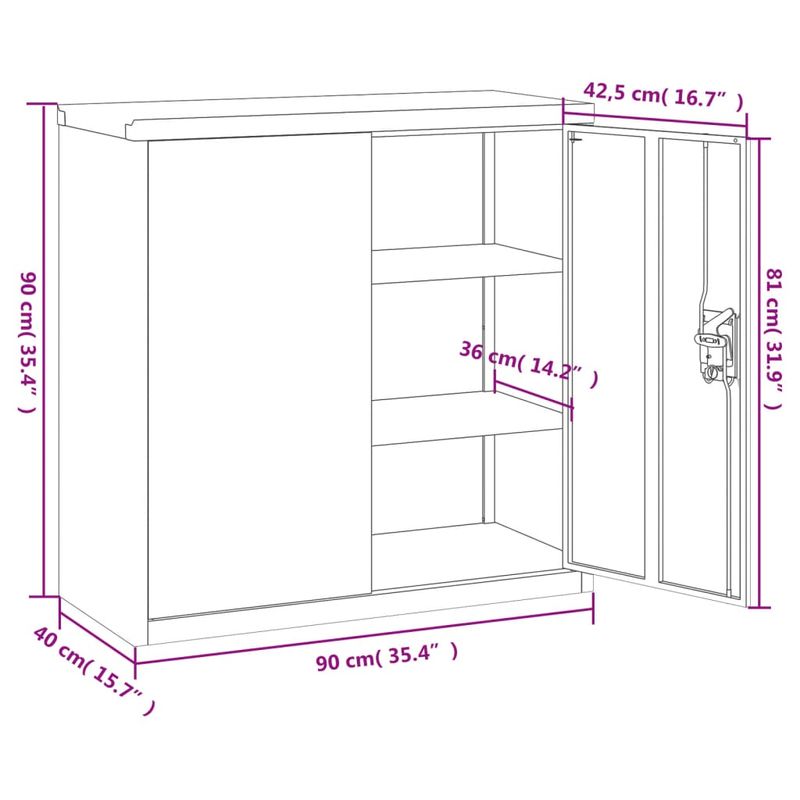 Casa si Gradina - Constructii - Depozitare, transport si protectie - Rafturi, fisete si vestiare - Fiset, antracit, 90x40x90 cm, otel - Infinity.ro
