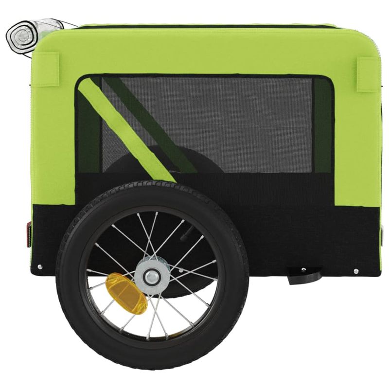 Petshop - Accesorii petshop - Culcusuri si custi - Genti si articole transport - Remorca bicicleta animale companie, verde/negru, oxford/fier - Infinity.ro
