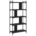 Casa si Gradina - Mobilier - Biblioteci si rafturi - Biblioteci - Biblioteca cu 5 niveluri, negru, 76x32x158 cm, lemn prelucrat - Infinity.ro