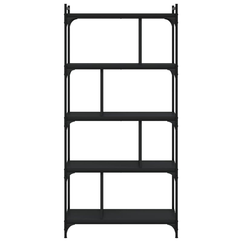 Casa si Gradina - Mobilier - Biblioteci si rafturi - Biblioteci - Biblioteca cu 5 niveluri, negru, 76x32x158 cm, lemn prelucrat - Infinity.ro