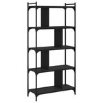 Casa si Gradina - Mobilier - Biblioteci si rafturi - Biblioteci - Biblioteca cu 5 niveluri, negru, 76x32x158 cm, lemn prelucrat - Infinity.ro
