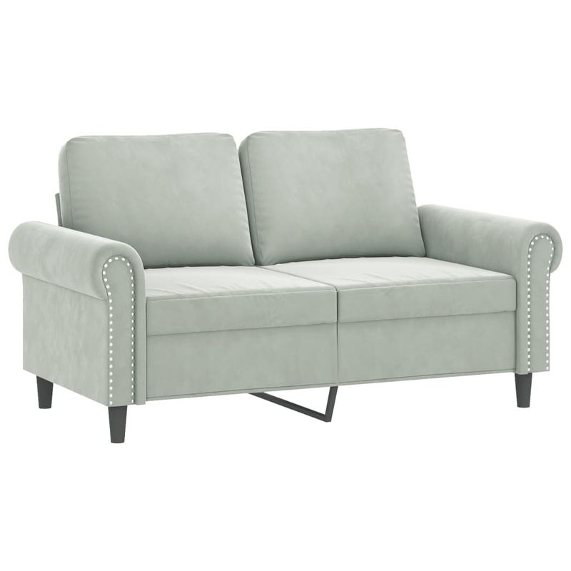 Casa si Gradina - Mobilier - Seturi de mobilier - Seturi living - Set de canapele, 3 piese, cu perne, gri deschis, catifea - Infinity.ro