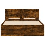 Casa si Gradina - Mobilier - Paturi si accesorii - Paturi - Cadru de pat cu tablie, stejar fumuriu, 120x200 cm - Infinity.ro