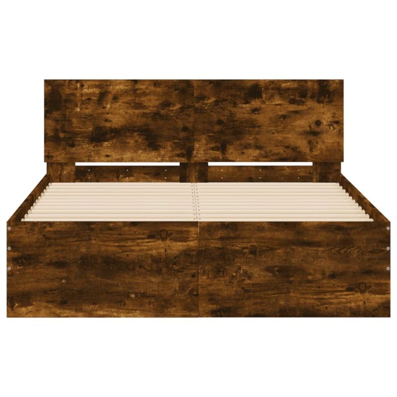 Casa si Gradina - Mobilier - Paturi si accesorii - Paturi - Cadru de pat cu tablie, stejar fumuriu, 120x200 cm - Infinity.ro