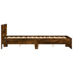 Casa si Gradina - Mobilier - Paturi si accesorii - Paturi - Cadru de pat cu tablie, stejar fumuriu, 120x200 cm - Infinity.ro