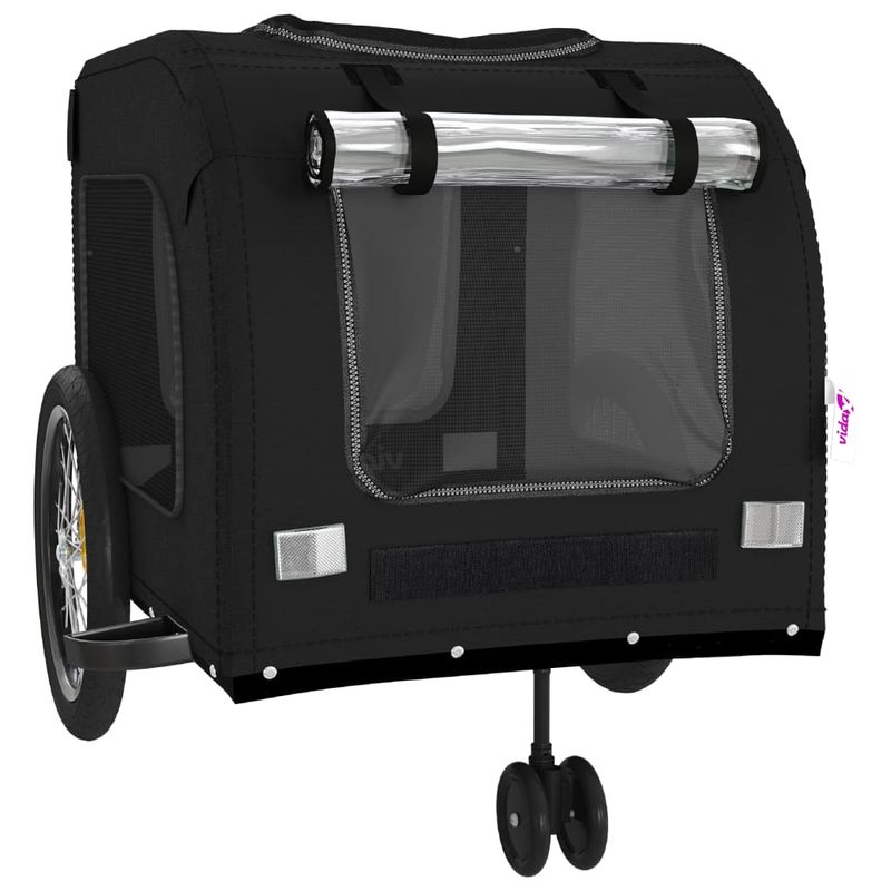 Petshop - Accesorii petshop - Culcusuri si custi - Genti si articole transport - Remorca bicicleta animale companie, negru, textil oxford/fier - Infinity.ro