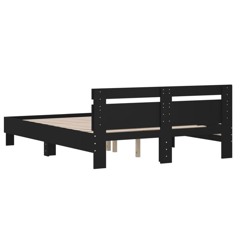 Casa si Gradina - Mobilier - Paturi si accesorii - Paturi - Cadru de pat cu tablie, negru, 150x200 cm, lemn prelucrat - Infinity.ro