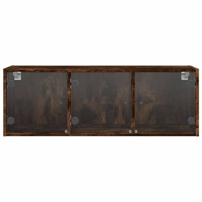 Casa si Gradina - Mobilier - Dulapuri si sifoniere - Dulapuri - Dulap de perete cu usi din sticla, stejar fumuriu,102x37x35 cm - Infinity.ro