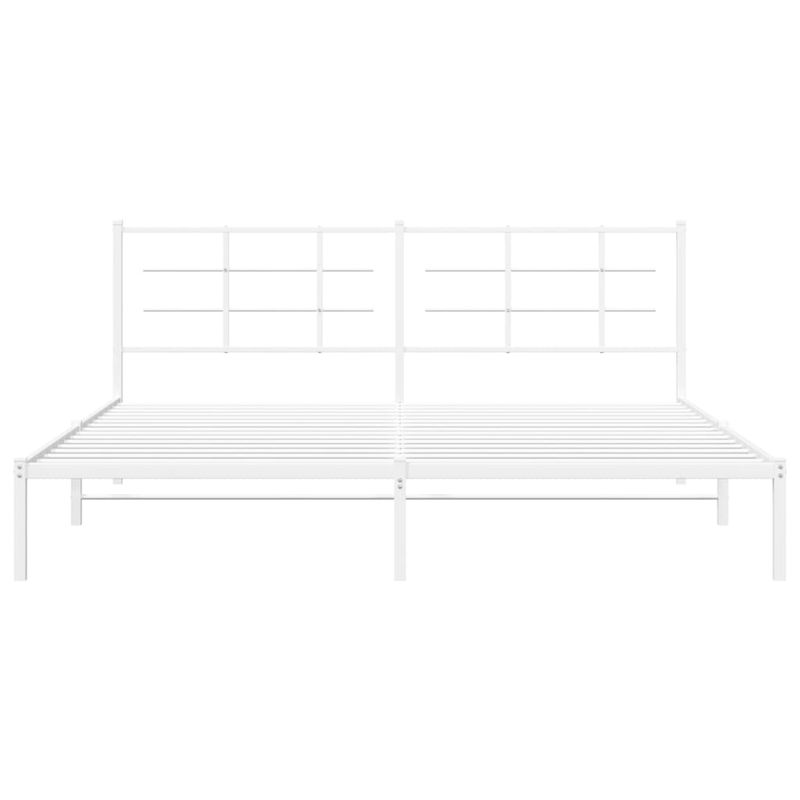 Casa si Gradina - Mobilier - Paturi si accesorii - Paturi - Cadru de pat metalic cu tablie, alb, 200x200 cm - Infinity.ro