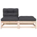 Casa si Gradina - Gradina si terasa - Mobilier exterior - Canapele si fotolii gradina - Canapea de gradina fara cotiere, cu perne și taburet, natural și negru, model canapea cu 2 locuri - Infinity.ro