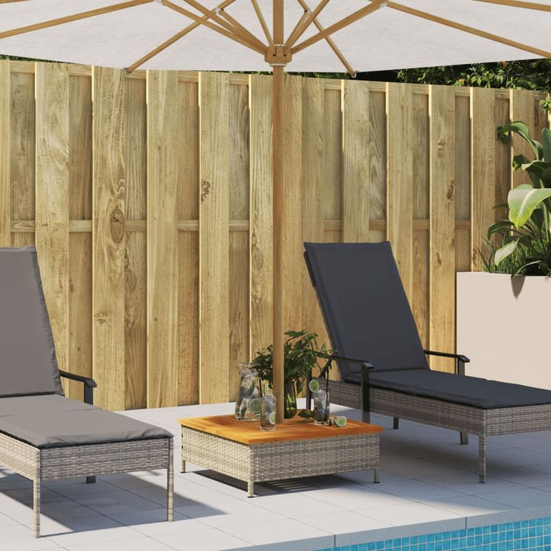 Casa si Gradina - Gradina si terasa - Umbrele si pavilioane - Umbrele - Masca suport umbrela de soare, gri 70x70x25 cm poliratan/acacia - Infinity.ro