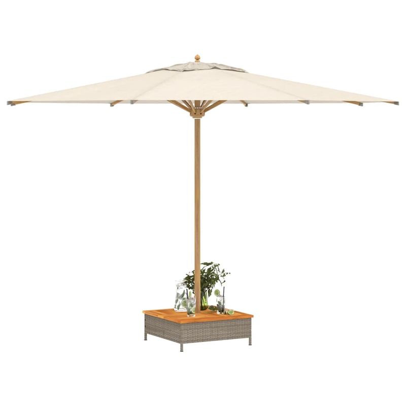 Casa si Gradina - Gradina si terasa - Umbrele si pavilioane - Umbrele - Masca suport umbrela de soare, gri 70x70x25 cm poliratan/acacia - Infinity.ro