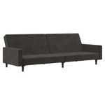 Casa si Gradina - Mobilier - Canapele si coltare - Canapele - Canapea extensibila cu 2 locuri, gri inchis, catifea - Infinity.ro