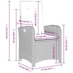 Casa si Gradina - Gradina si terasa - Mobilier exterior - Scaune si sezlonguri gradina - Scaun de gradina rabatabil cu perne, bej, poliratan - Infinity.ro