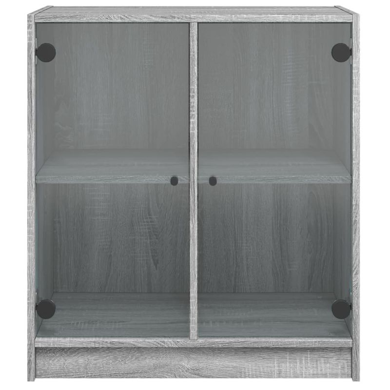 Casa si Gradina - Mobilier - Comode si corpuri - Comode - Dulap lateral cu usi din sticla, gri sonoma, 68x37x75,5 cm - Infinity.ro