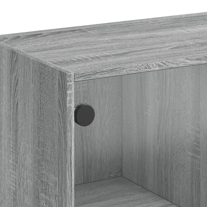 Casa si Gradina - Mobilier - Comode si corpuri - Comode - Dulap lateral cu usi din sticla, gri sonoma, 68x37x75,5 cm - Infinity.ro