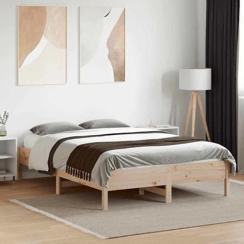 Casa si Gradina - Mobilier - Paturi si accesorii - Paturi - Cadru de pat, 135x190 cm, lemn masiv de pin - Infinity.ro