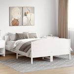 Casa si Gradina - Mobilier - Paturi si accesorii - Paturi - Cadru de pat cu tablie, alb, 140x200 cm, lemn masiv de pin - Infinity.ro